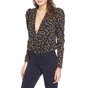 AFRM Nora Bodysuit in Black Floral